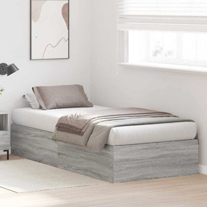 vidaXL Storage Bed Frame with Storage Sonoma Grey 90 x 190 cm