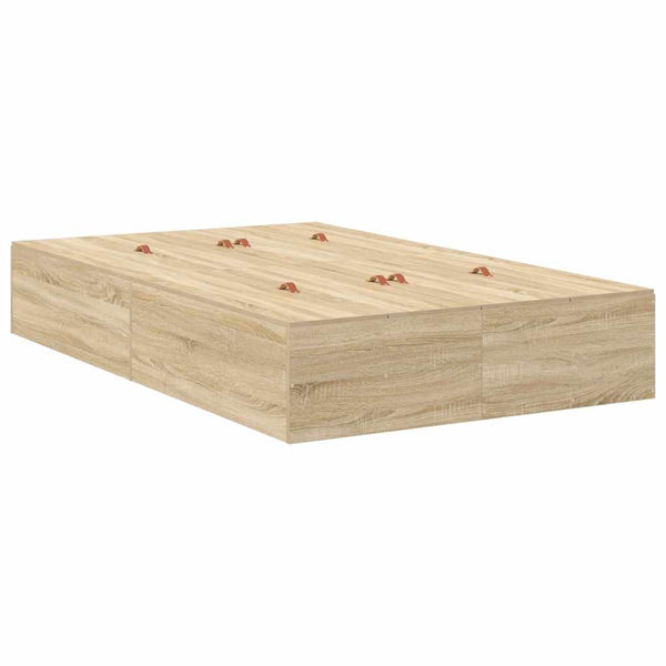 vidaXL Storage Bed Frame with Storage Sonoma Oak 120 x 190 cm