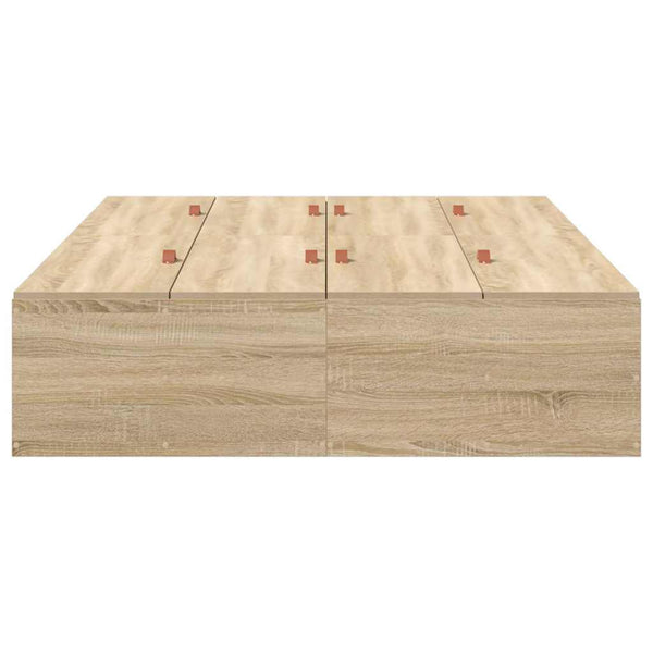 vidaXL Storage Bed Frame with Storage Sonoma Oak 120 x 190 cm