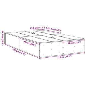 vidaXL Storage Bed Frame with Storage Sonoma Oak 120 x 190 cm