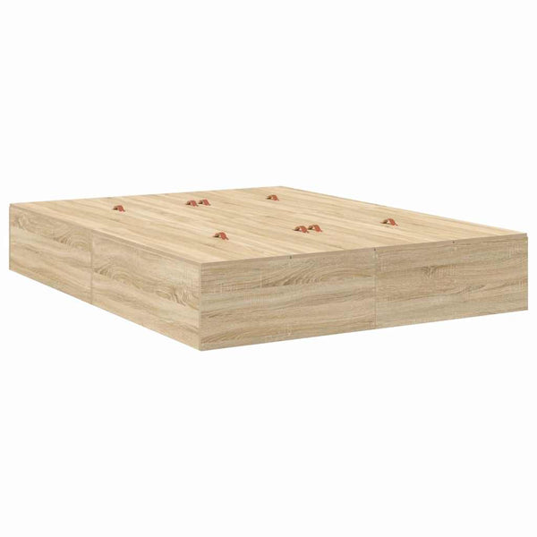 vidaXL Storage Bed Frame with Storage Sonoma Oak 140 x 190 cm