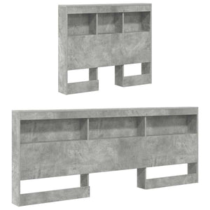 vidaXL Headboard with Storage Shelf Concrete Grey 80 cm Engineered Wood