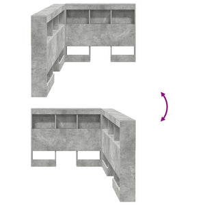 vidaXL Headboard with Storage Shelf Concrete Grey 80 cm Engineered Wood