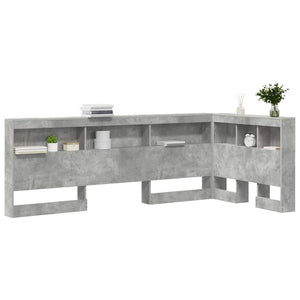 vidaXL Headboard with Storage Shelf Concrete Grey 80 cm Engineered Wood