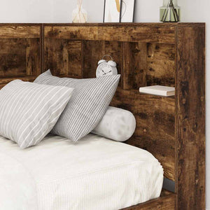 vidaXL Storage Headboard Smoked Oak 80 cm Engineered Wood