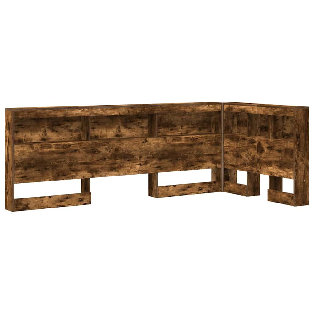 vidaXL Storage Headboard Smoked Oak 80 cm Engineered Wood