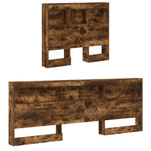 vidaXL Storage Headboard Smoked Oak 80 cm Engineered Wood