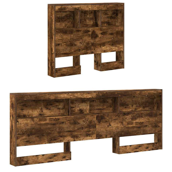 vidaXL Storage Headboard Smoked Oak 80 cm Engineered Wood