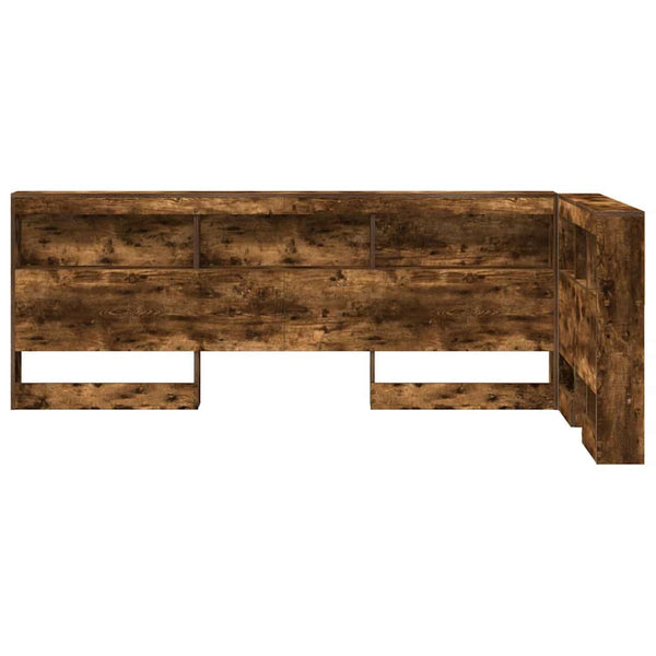 vidaXL Storage Headboard Smoked Oak 80 cm Engineered Wood