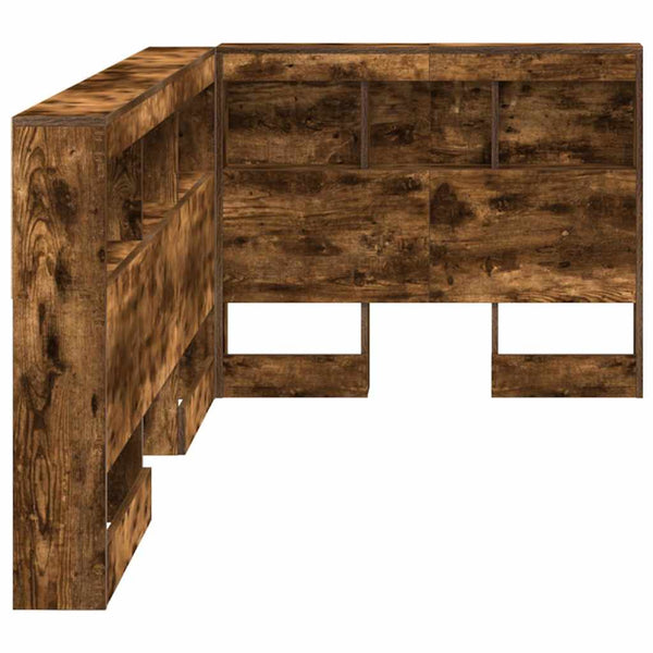 vidaXL Storage Headboard Smoked Oak 80 cm Engineered Wood