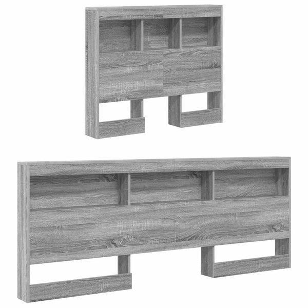 vidaXL Storage Headboard Sonoma Grey 80 cm Engineered Wood