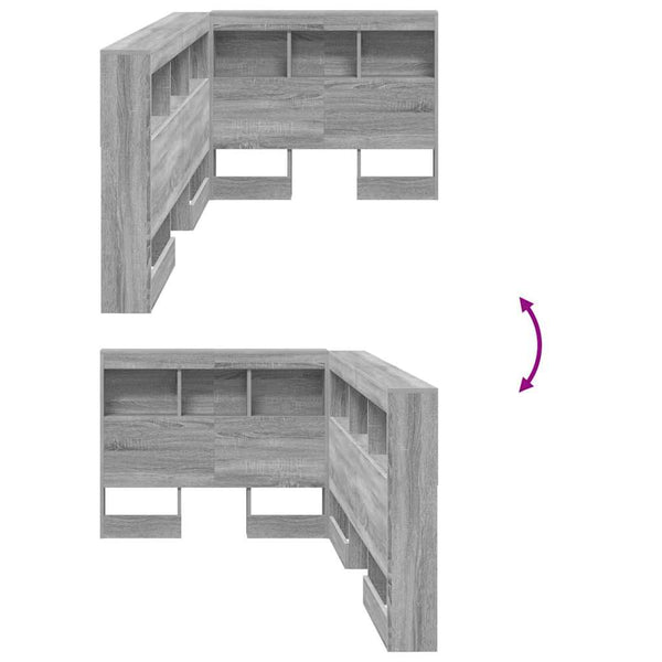 vidaXL Storage Headboard Sonoma Grey 80 cm Engineered Wood