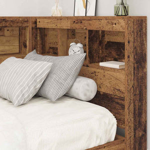 vidaXL Storage Headboard with Shelf Reclaimed Wood 80 cm Engineered Wood