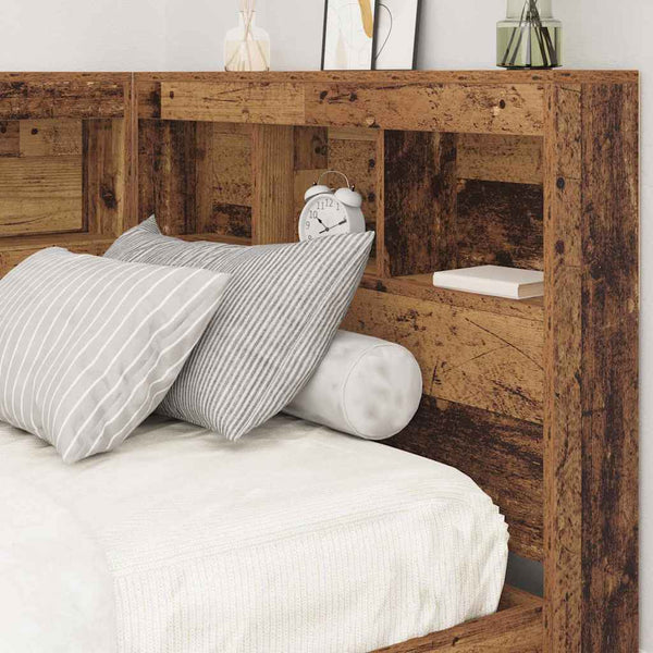 vidaXL Storage Headboard with Shelf Reclaimed Wood 80 cm Engineered Wood