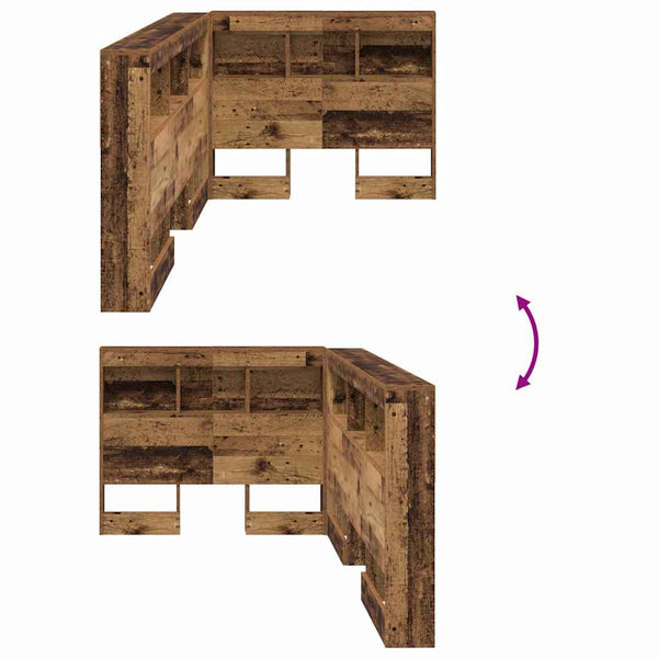 vidaXL Storage Headboard with Shelf Reclaimed Wood 80 cm Engineered Wood