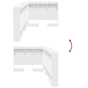 vidaXL Storage Headboard with Shelf White 90 cm Engineered Wood