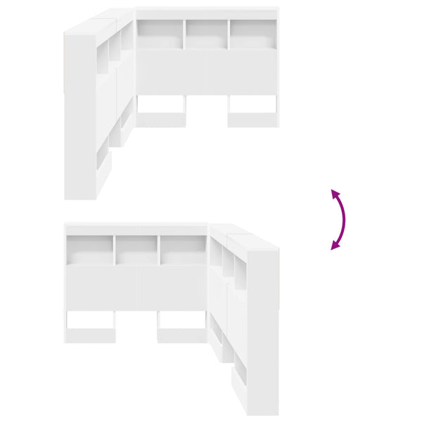 vidaXL Storage Headboard with Shelf White 90 cm Engineered Wood