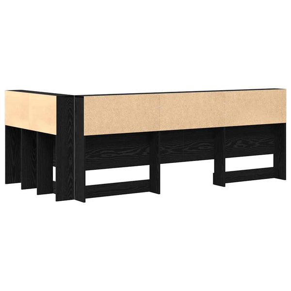 vidaXL Storage Headboard Black Oak Look 90 cm Engineered Wood