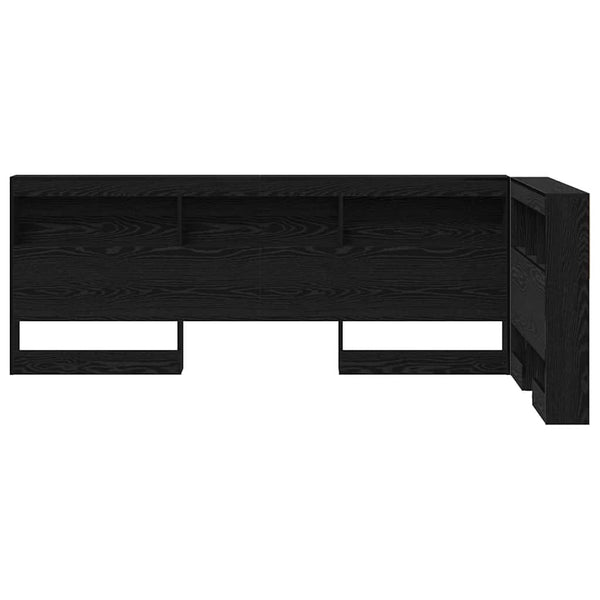 vidaXL Storage Headboard Black Oak Look 90 cm Engineered Wood