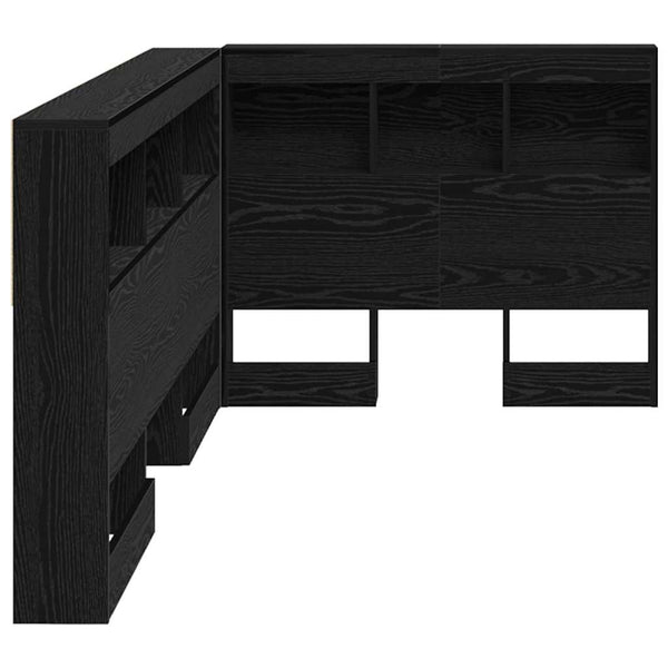 vidaXL Storage Headboard Black Oak Look 90 cm Engineered Wood