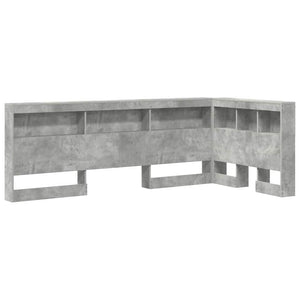 vidaXL Storage Headboard with Shelf Concrete Grey 90 cm Engineered Wood