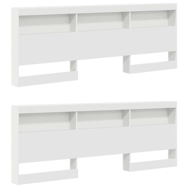 vidaXL Storage Headboard with Shelf White 200 cm Engineered Wood