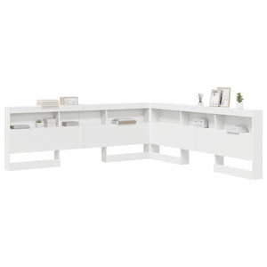 vidaXL Storage Headboard with Shelf White 200 cm Engineered Wood