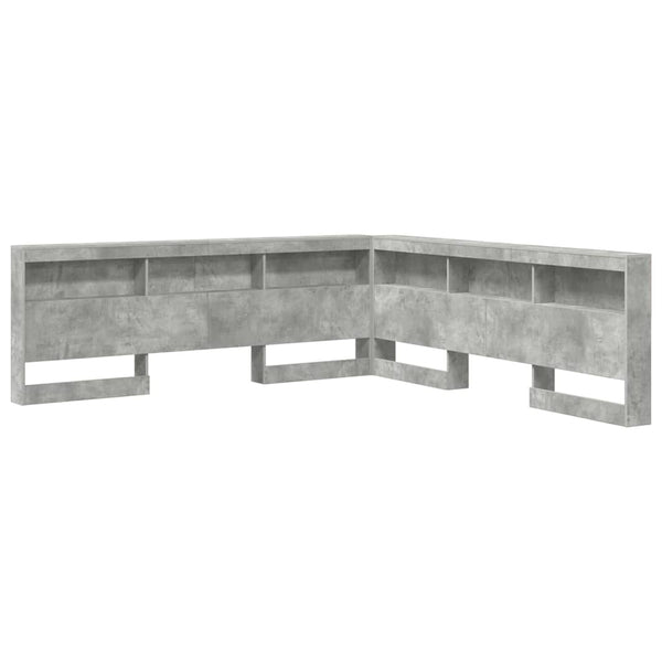 Aufbewahrungskopfteil mit Regal Beton Grau 200 cm