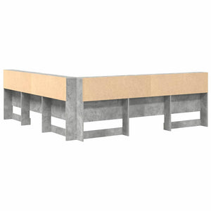 Aufbewahrungskopfteil mit Regal Beton Grau 200 cm
