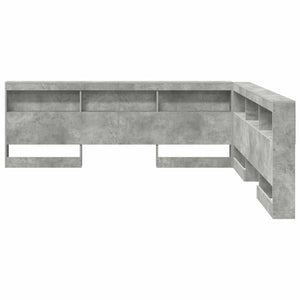 Aufbewahrungskopfteil mit Regal Beton Grau 200 cm