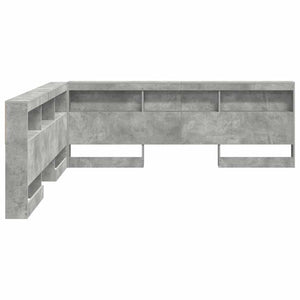Aufbewahrungskopfteil mit Regal Beton Grau 200 cm