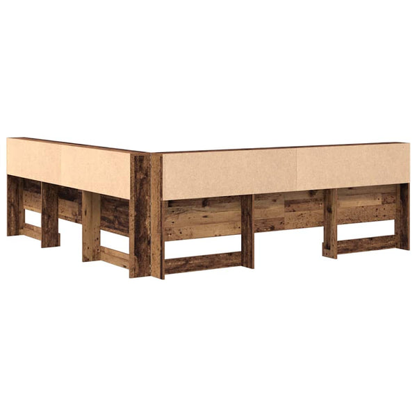 Altholz Kopfteil mit Regal 200cm