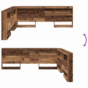 Altholz Kopfteil mit Regal 200cm