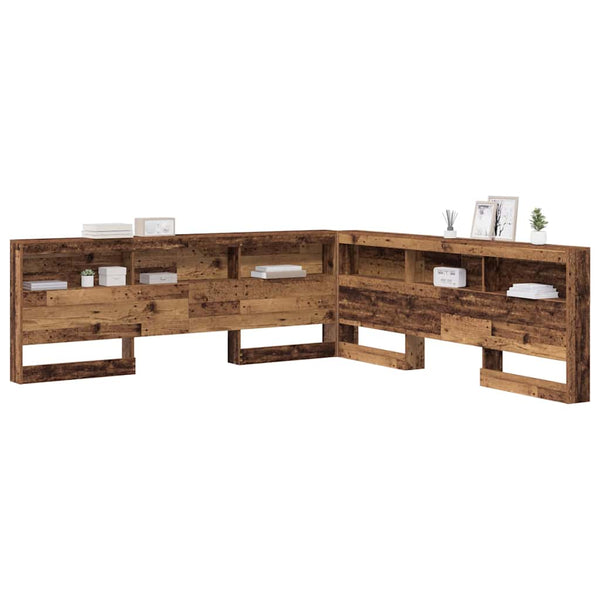 Altholz Kopfteil mit Regal 200cm