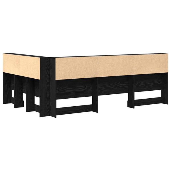 Aufbewahrungskopfteil Schwarz Eiche 120 cm