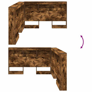 Aufbewahrungskopfteil 120 cm Geräucherte Eiche