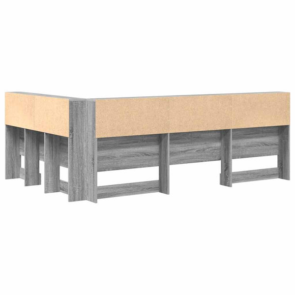 Aufbewahrungskopfteil Grau 120 cm