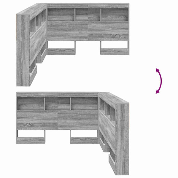 Aufbewahrungskopfteil Grau 120 cm