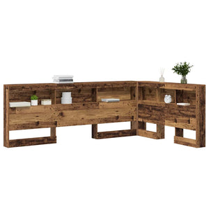 Altholz Kopfteil mit Regal 120 cm