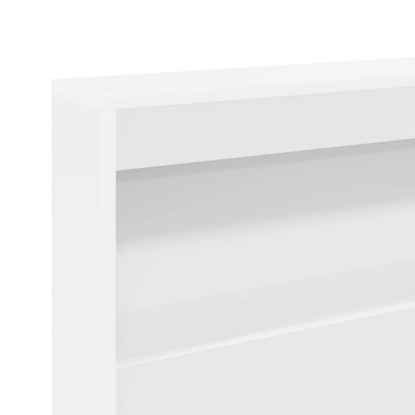 Aufbewahrungskopfteil mit Regal Weiß 140 cm