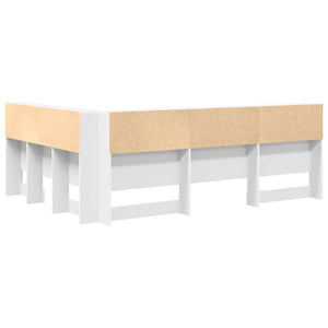 Aufbewahrungskopfteil mit Regal Weiß 140 cm
