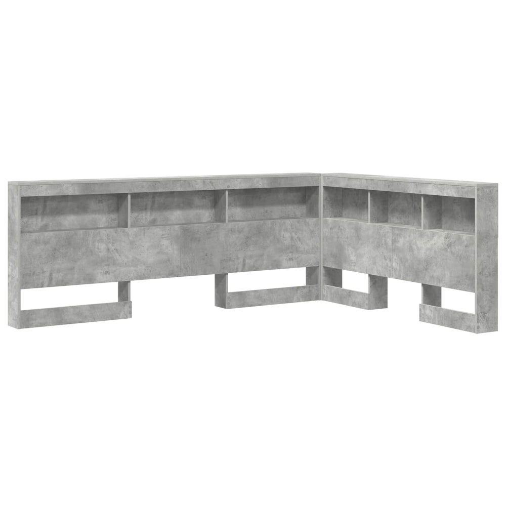 Aufbewahrungskopfteil mit Regal Beton Grau 140 cm