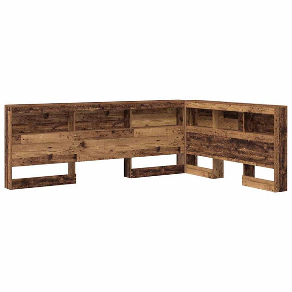 Aufbewahrungskopfteil mit Regal Altholz 140 cm