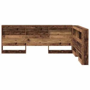 Aufbewahrungskopfteil mit Regal Altholz 140 cm