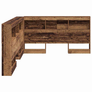 Aufbewahrungskopfteil mit Regal Altholz 140 cm