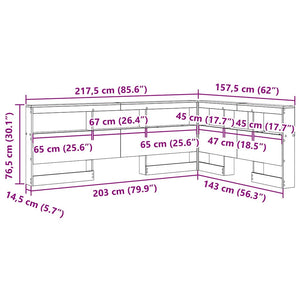 Aufbewahrungskopfteil Eiche 140 cm