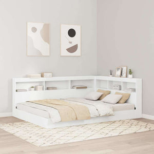 Aufbewahrungskopfteil Weiß mit Regal 150cm