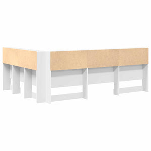 Aufbewahrungskopfteil Weiß mit Regal 150cm