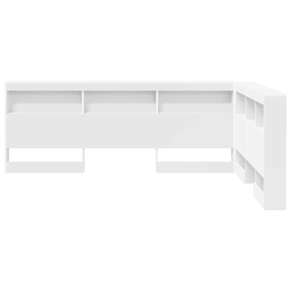 Aufbewahrungskopfteil Weiß mit Regal 150cm