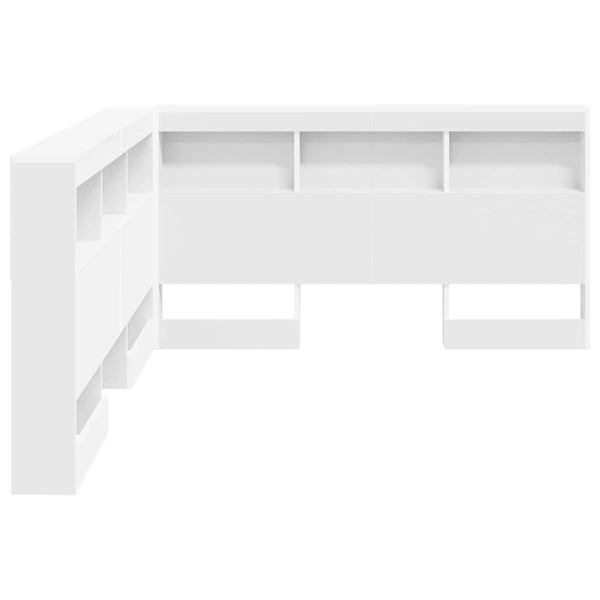 Aufbewahrungskopfteil Weiß mit Regal 150cm
